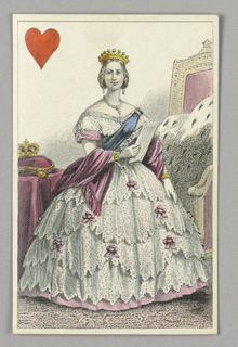 Playing Card, Victoria, Queen of Hearts from Set of "Jeu Imperial–Second Empire–Napoleon III" Playing Cards