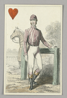 Playing Card, English Jockey, Jack of Hearts from Set of "Jeu Imperial–Second Empire–Napoleon III" Playing Cards