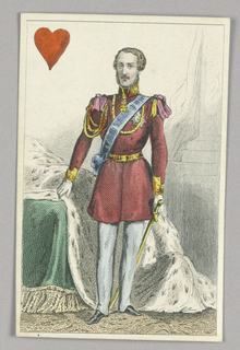 Playing Card, Prince Albert, King of Hearts from Set of "Jeu Imperial–Second Empire–Napoleon III" Playing Cards