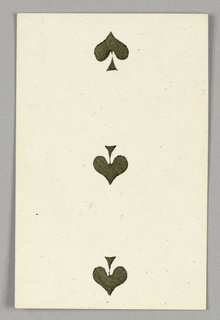 Playing Card, Three of Spades from Set of "Jeu Imperial–Second Empire–Napoleon III" Playing Cards