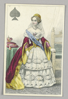 Playing Card, Marie, Tzarina of Russia, Queen of Spades from Set of "Jeu Imperial–Second Empire–Napoleon III" Playing Cards