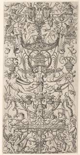 Print, Ornament Panel with Bird Cage