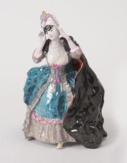 Lady Removing Her Mask Figure