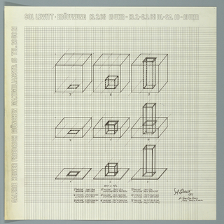Poster, Exhibition Poster: Sol Lewitt,  Galerie Heiner Friedrich, Munich
