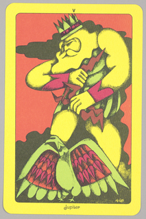 Card, "V, Jupiter" from Linweave Tarot Deck