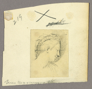 Drawing, Sketch of a person viewed in profile