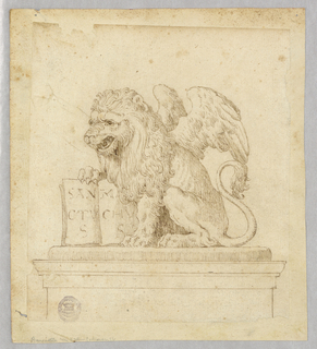 Drawing, Design for Sculpture of the Winged Lion of Saint Mark