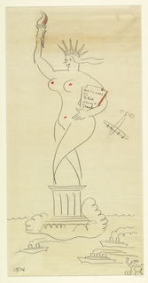 Drawing, Gladys as the Statue of Liberty