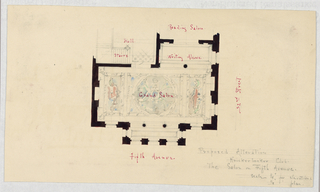 Drawing, Proposed Alteration, Knickerbocker Club, The Salon on Fifth Avenue