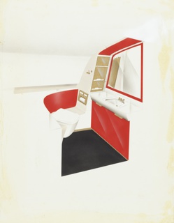 Drawing, Design for Convair 880 Airplane Lavatory
