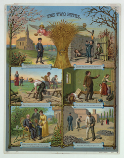 Chromolithograph Print, The Two Paths