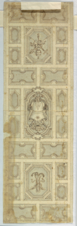 Drawing, Design for a Ceiling with the Arms of Pope Clement XI