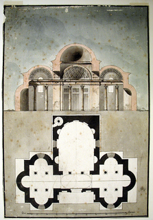 Drawing, Section, Small Domed Building