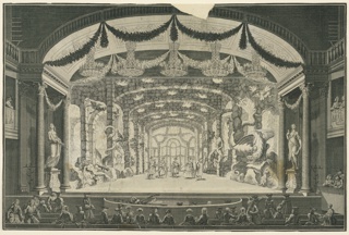 Print, Theater Interior with Performance Taking Place