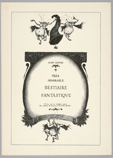 Print, Cover Plate, Très Admirable Bestiaire Fantastique (Very Admirable Fantastic Bestiary)