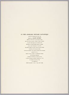 Print, Ce Très Admirable Bestiare Fantastique (Very Admirable Fantastic Beasts)