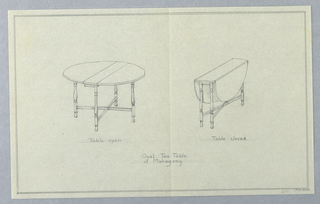 Drawing, Design for Oval Mahogany Tea Table