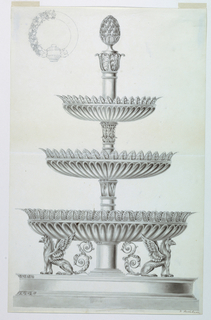 Drawing, Design for a Three-Tiered Sweetmeat and Stand