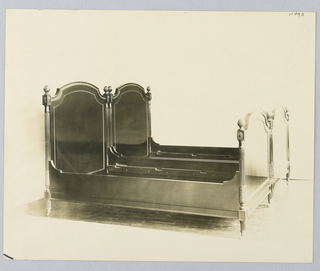 Photogragh, Design for Bed with Fluted Posts and Inlaid Headboard and Footboard
