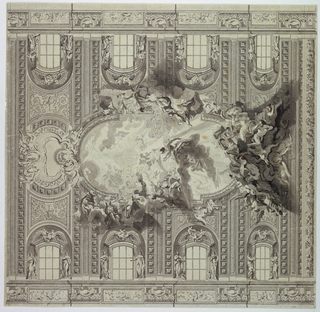 Drawing, Ceiling of the Church of the Gesù, Rome, Italy