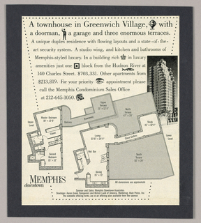 Advertisement, Memphis (condominiums):  Unspecified newspaper