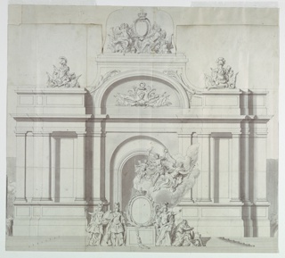 Drawing, Design for a Monument with Allegories
