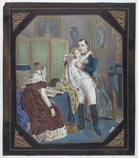 Print, "Tinsel Picture": Napoleon and Empress Marie-Louise with the King of Rome