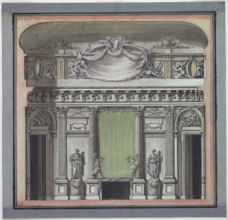 Drawing, Elevation of Salon Chimney Wall