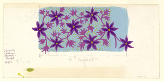 Drawing, Textile Design: One croquis, floral pattern