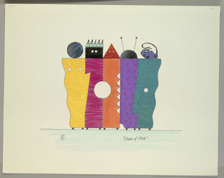 Drawing, Screen Design:  "Heads of State," Front Side