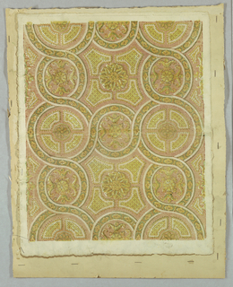 Drawing, Design for Blockprinted Textile with Medallions