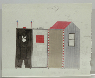 Drawing, Screen Design:  "Radio Active  Guard House," Reverse Side