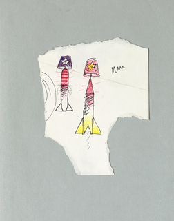 Drawing, Designs for Floor Lamps in Form of Rockets