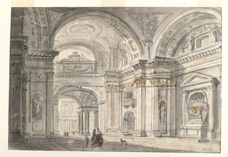 Drawing, View of Church Interior