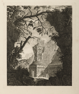 Print, Tombeau monumental avec trois femmes adossées from the series "Tombeaux"