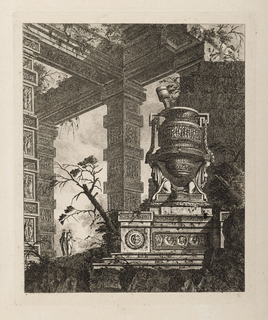 Print, "Vase reposant sur deux Sphinx adossés", plate 2 from the series Vasi...