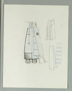 Drawing, Design for Furniture in Robot Form with Two Details