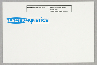 Mailing Sticker, Electrokinetics