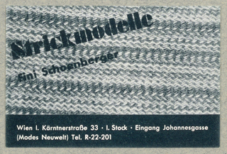 Business Card, Strickmodelle, fini Schoenberger, Wien