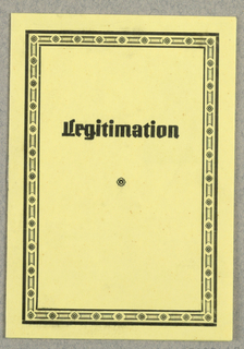 Business Card, Legitimation fur Diplom Kaufmann Georg Neumann