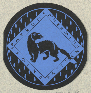 Business Card, Patrons D'Hermine/Ermine Pattern, Carl Gedin, Stockholm