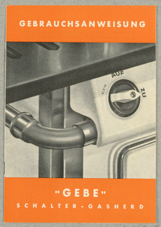 Brochure, Gebrauchsanweisung "Gebe" / Schalter-Gasherd