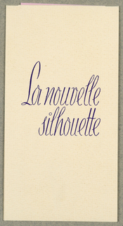 Announcement, La Nouvelle Silhouette / W&A Glaser