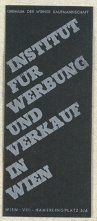 Brochure, Institut für Werbung und Verkauf in Wien