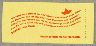 Business Card, Walter und Hansi Marseille