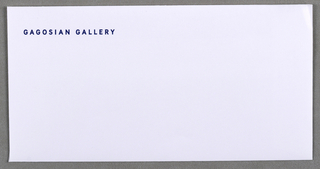 Envelope, Envelope for Gagosian Gallery, London Address