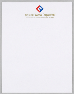 Letterhead, Citizens Financial Corporation, Cleveland