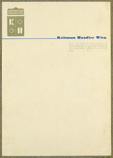 Letterhead, Koloman Handler, Wien