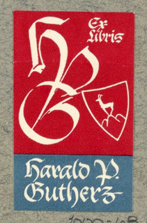 Ex Libris Label, Harold P. Gutherz