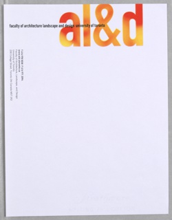 Letterhead, Letterhead for Faculty of Architecture Landscape and Design, University of Toronto